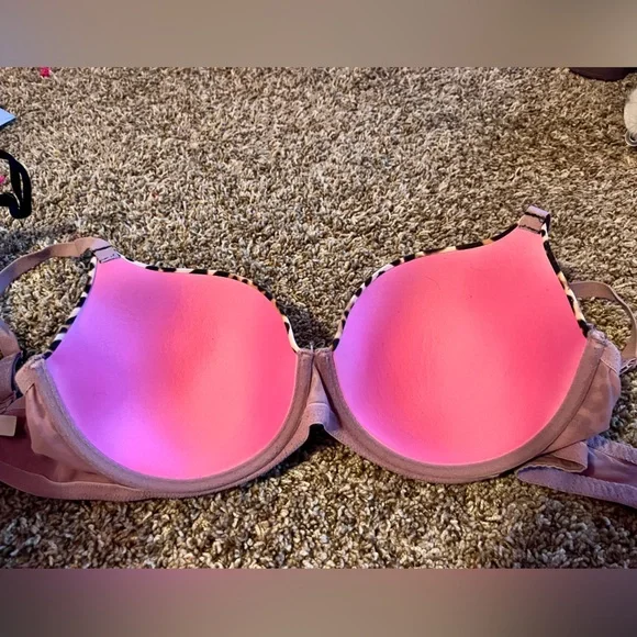 Pink Victoria’s Secret PINK Bra Bundle flower cheetah blue purple 36DD Underwire - Picture 7 of 16